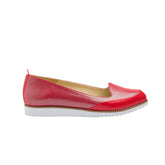 Pantofi Dama din Piele Naturala,red,gold